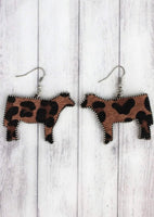 Animal Print Steer Earrings
