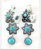 3 tier cattle tag earring set