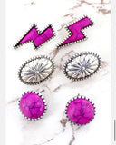 3 Tier Lightning Bolt Studs