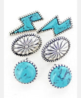 3 Tier Lightning Bolt Studs
