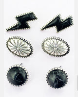 3 Tier Lightning Bolt Studs