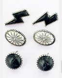 3 Tier Lightning Bolt Studs