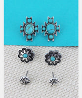 3 Tier Cross Flower Stud Set