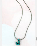 Petite Turquoise Initial Necklace